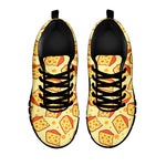 Slice Of Cheese Pattern Print Black Sneakers