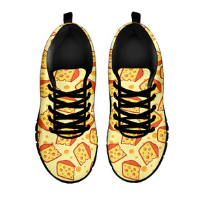 Slice Of Cheese Pattern Print Black Sneakers