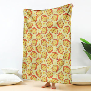 Slice Of Cheese Pattern Print Blanket