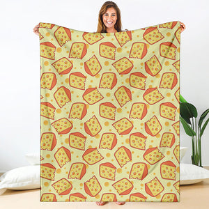 Slice Of Cheese Pattern Print Blanket