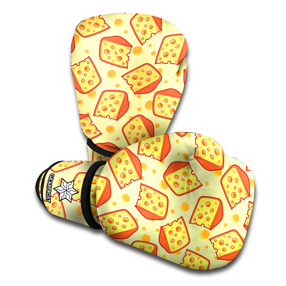 Slice Of Cheese Pattern Print Boxing Gloves