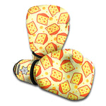 Slice Of Cheese Pattern Print Boxing Gloves