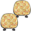 Slice Of Cheese Pattern Print Car Headrest Covers