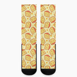 Slice Of Cheese Pattern Print Crew Socks