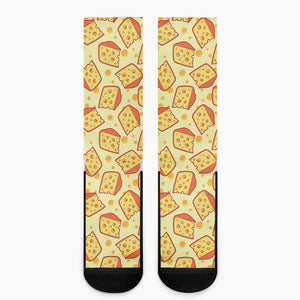 Slice Of Cheese Pattern Print Crew Socks