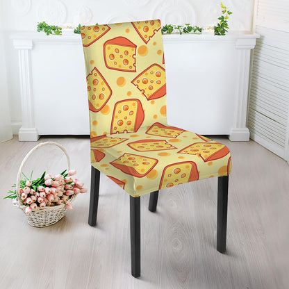 Slice Of Cheese Pattern Print Dining Chair Slipcover