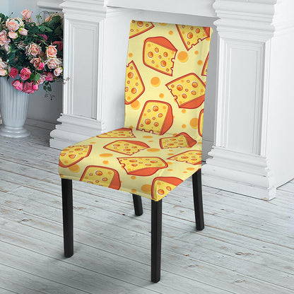 Slice Of Cheese Pattern Print Dining Chair Slipcover