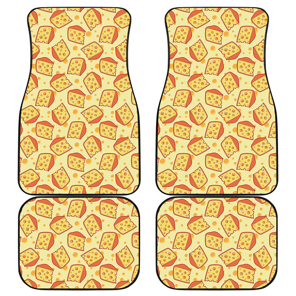 Slice Of Cheese Pattern Print Front and Back Car Floor Mats