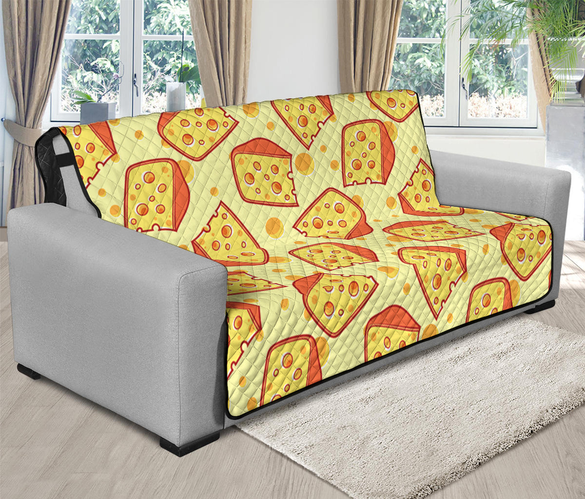 Slice Of Cheese Pattern Print Futon Protector