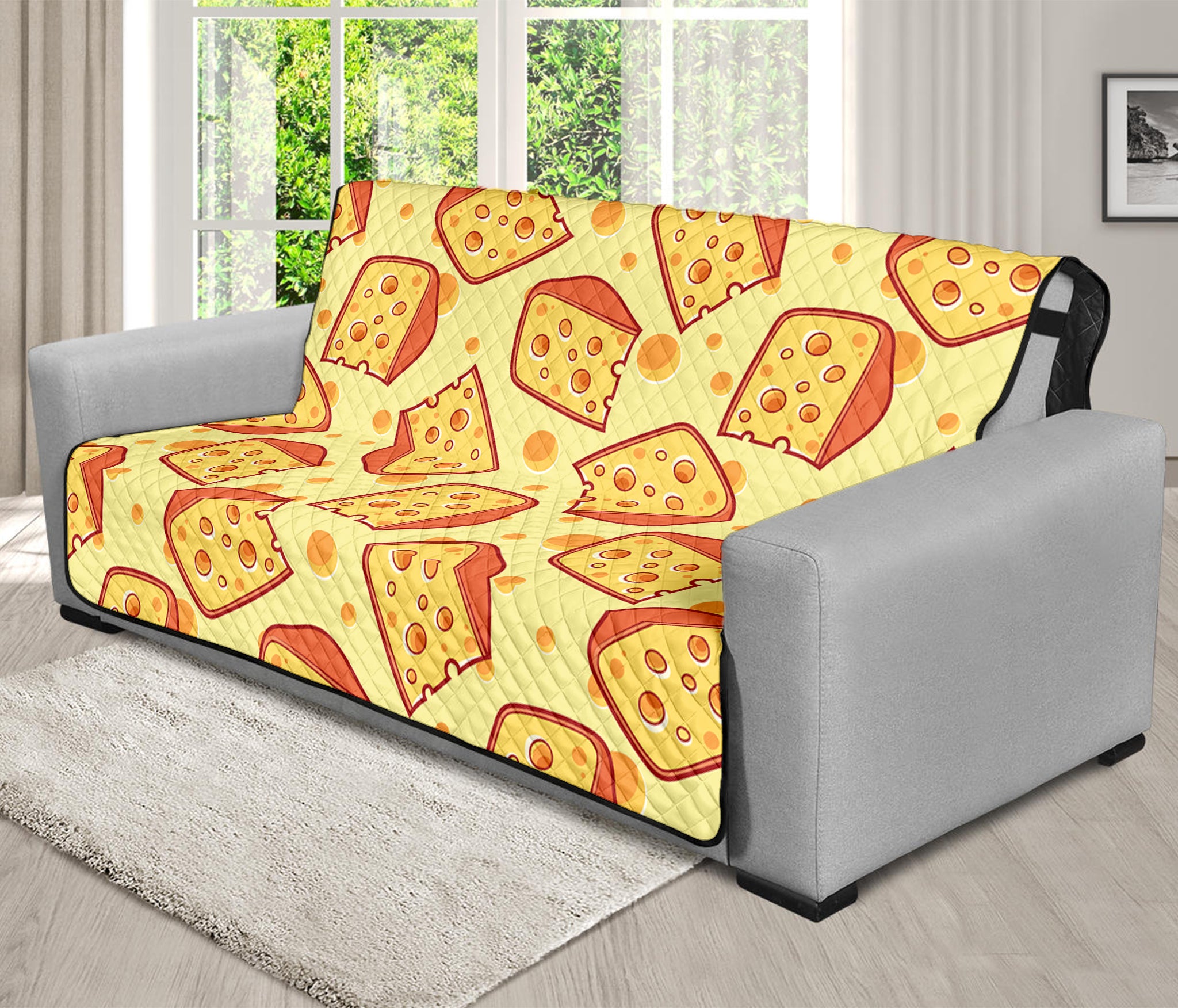 Slice Of Cheese Pattern Print Futon Protector