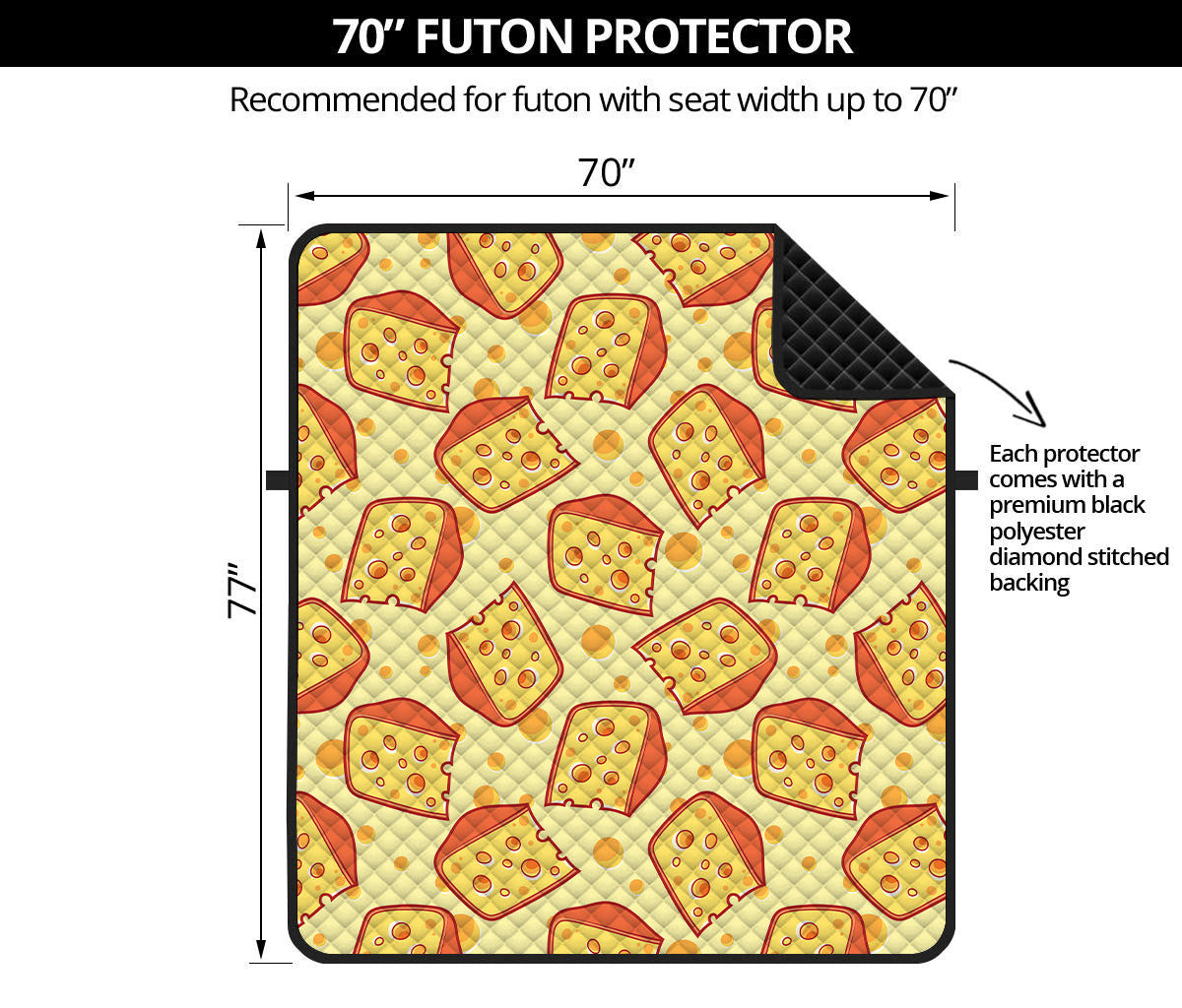 Slice Of Cheese Pattern Print Futon Protector