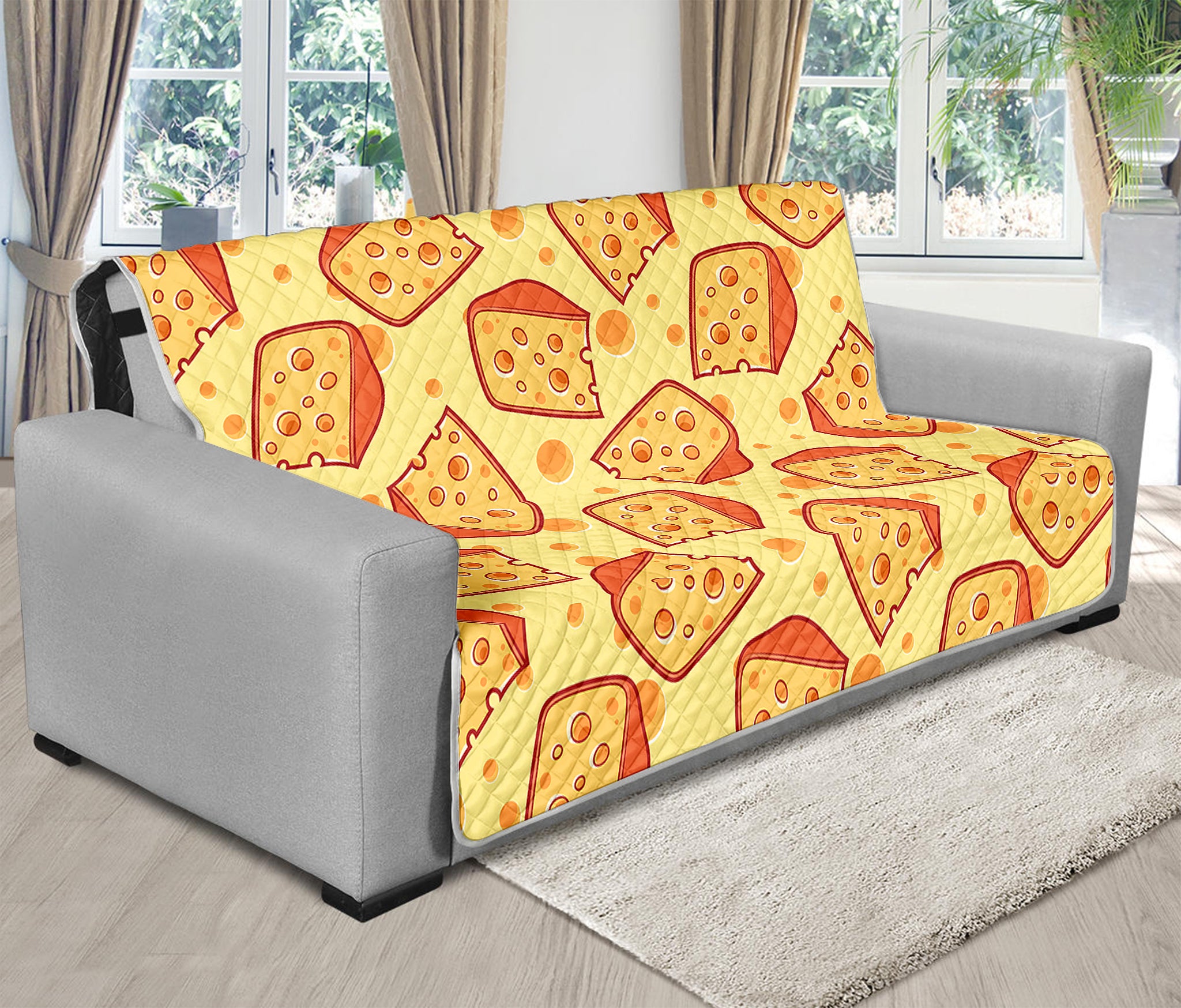 Slice Of Cheese Pattern Print Futon Protector