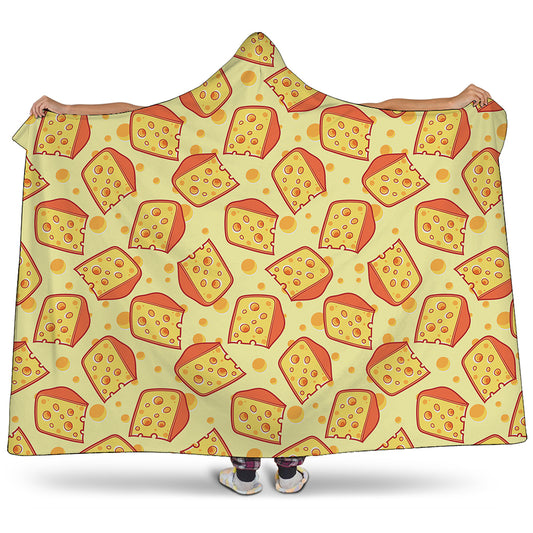 Slice Of Cheese Pattern Print Hooded Blanket