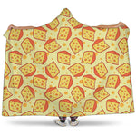 Slice Of Cheese Pattern Print Hooded Blanket