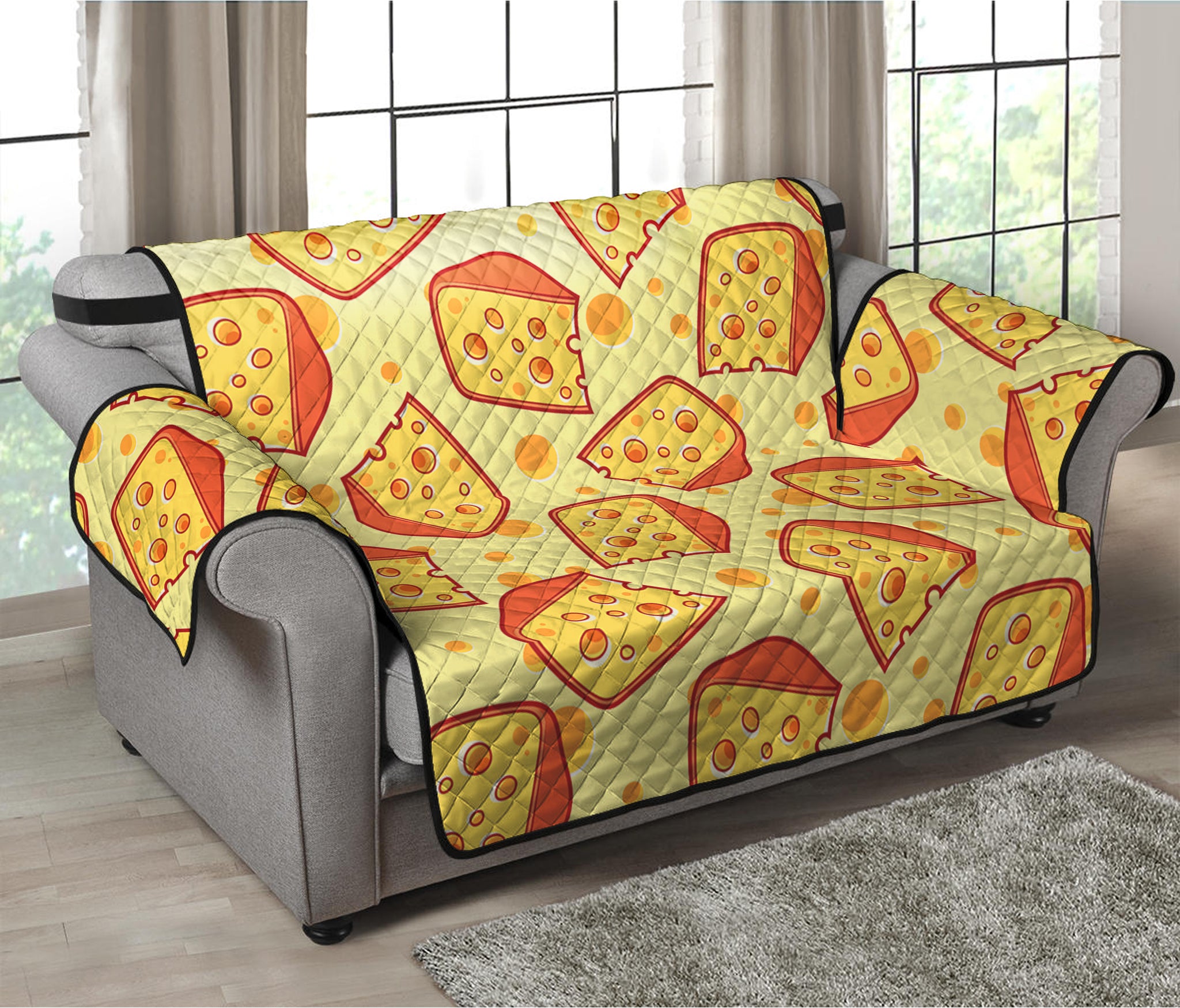 Slice Of Cheese Pattern Print Loveseat Protector