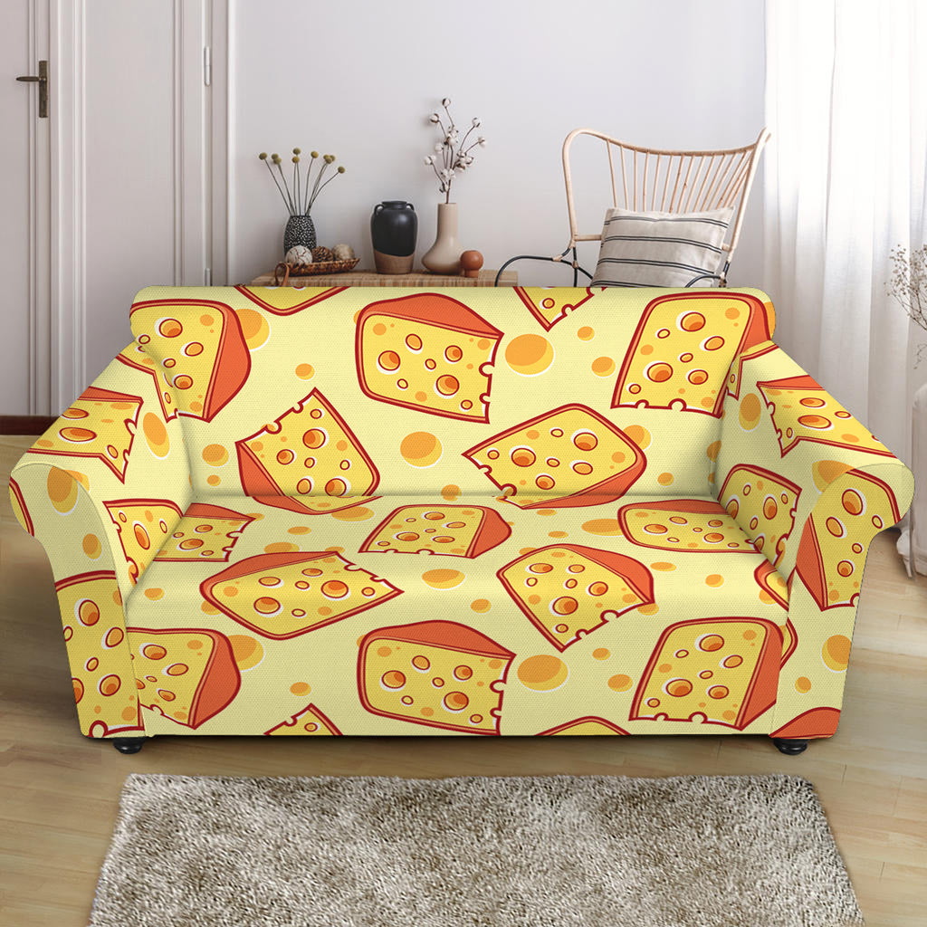 Slice Of Cheese Pattern Print Loveseat Slipcover