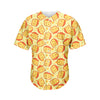 Slice Of Cheese Pattern Print Men's Baseball Jersey