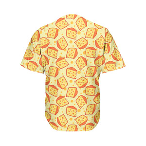 Slice Of Cheese Pattern Print Men's Baseball Jersey