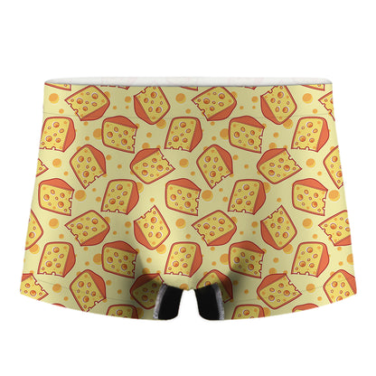 Slice Of Cheese Pattern Print Men's Boxer Briefs