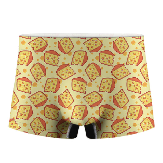 Slice Of Cheese Pattern Print Men's Boxer Briefs