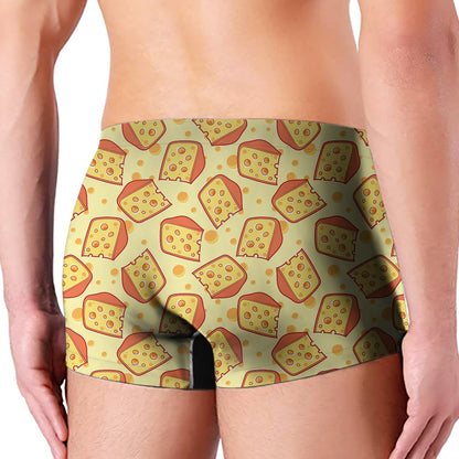 Slice Of Cheese Pattern Print Men's Boxer Briefs