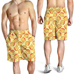 Slice Of Cheese Pattern Print Men's Shorts