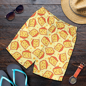 Slice Of Cheese Pattern Print Men's Shorts