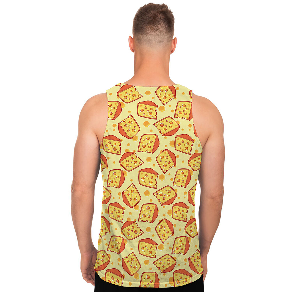 Slice Of Cheese Pattern Print Men's Tank Top