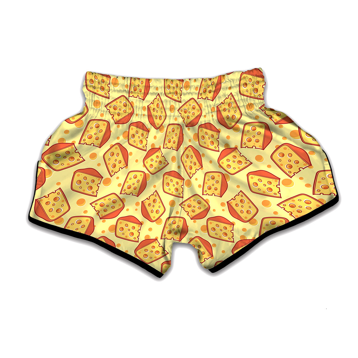 Slice Of Cheese Pattern Print Muay Thai Boxing Shorts