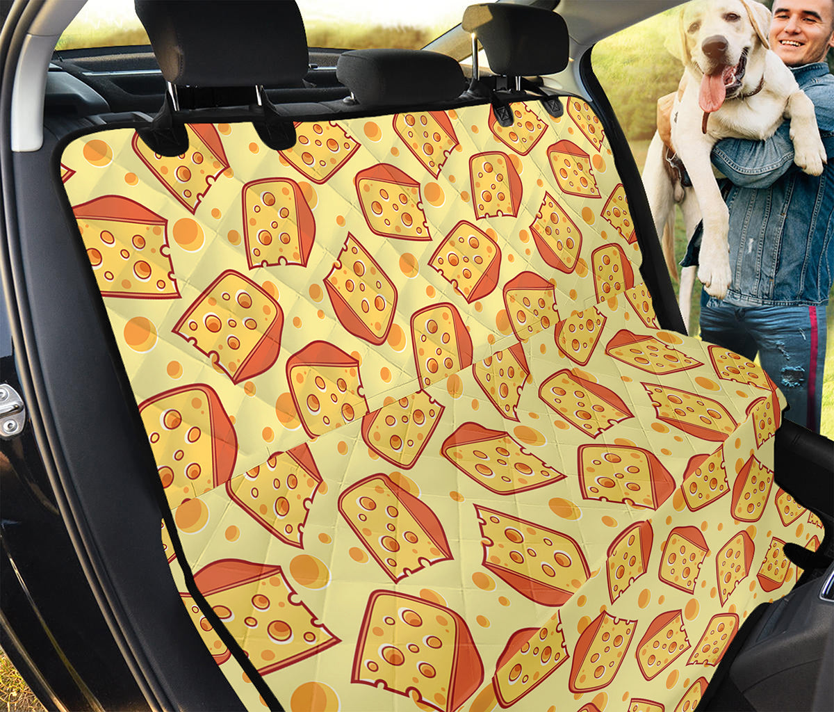 Slice Of Cheese Pattern Print Pet Car Back Seat Cover