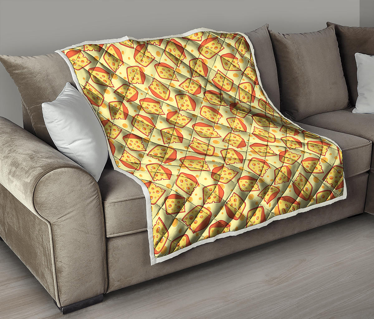 Slice Of Cheese Pattern Print Quilt