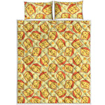 Slice Of Cheese Pattern Print Quilt Bed Set