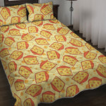 Slice Of Cheese Pattern Print Quilt Bed Set