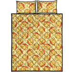 Slice Of Cheese Pattern Print Quilt Bed Set