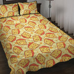 Slice Of Cheese Pattern Print Quilt Bed Set
