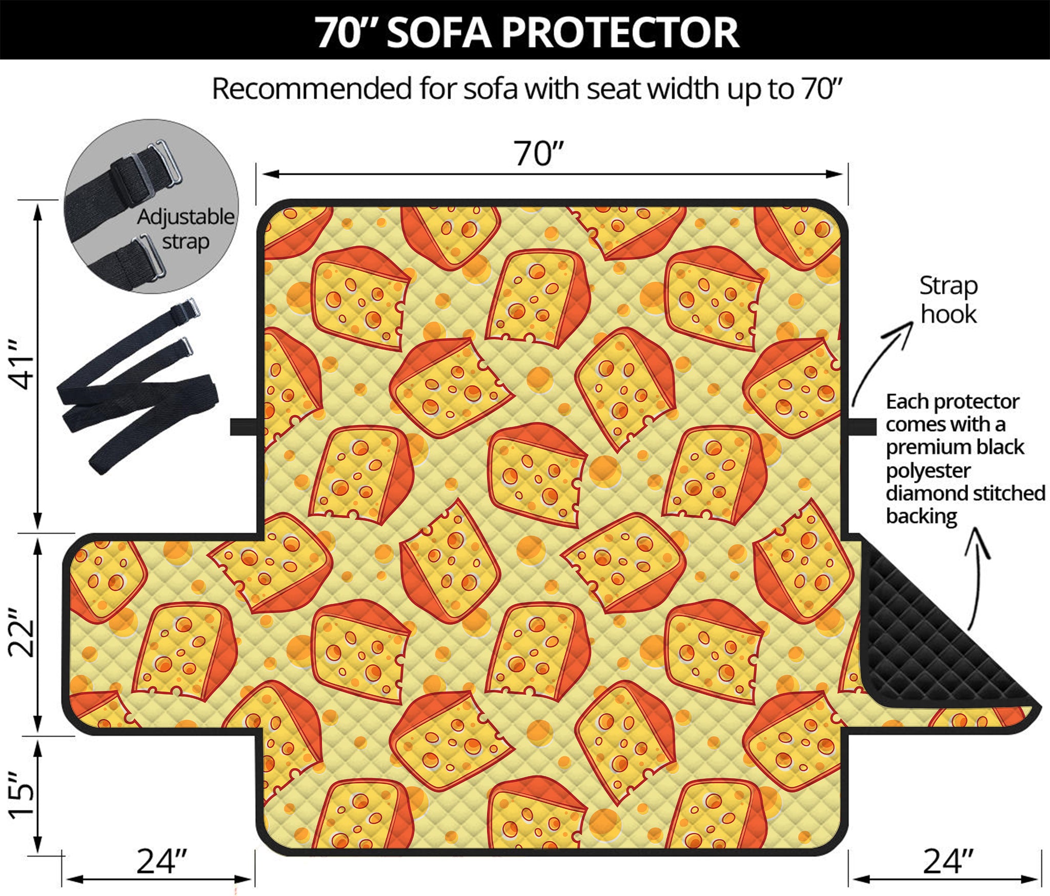 Slice Of Cheese Pattern Print Sofa Protector