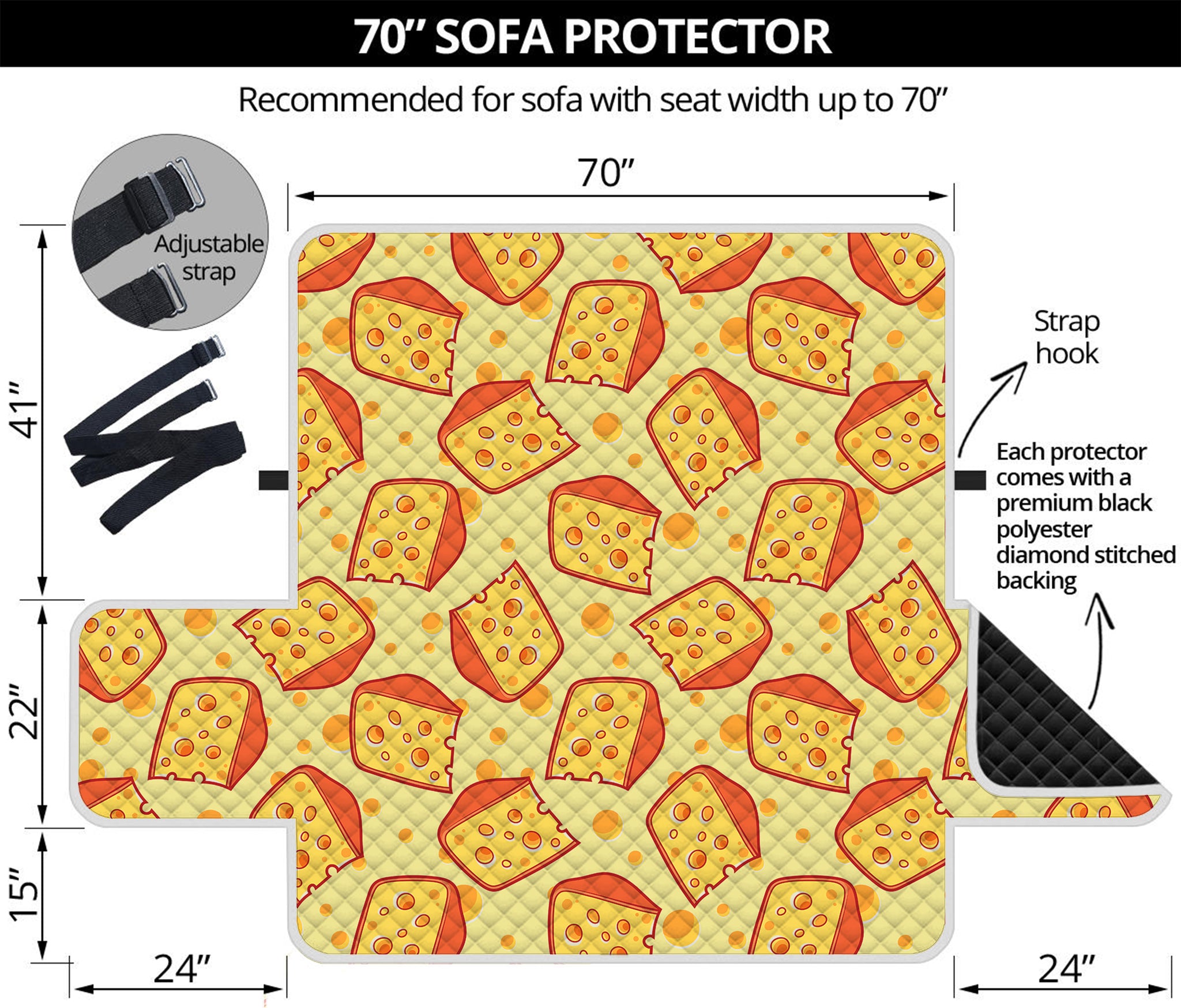 Slice Of Cheese Pattern Print Sofa Protector