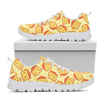 Slice Of Cheese Pattern Print White Sneakers