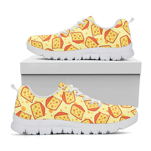 Slice Of Cheese Pattern Print White Sneakers