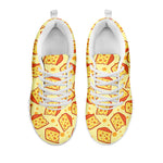 Slice Of Cheese Pattern Print White Sneakers