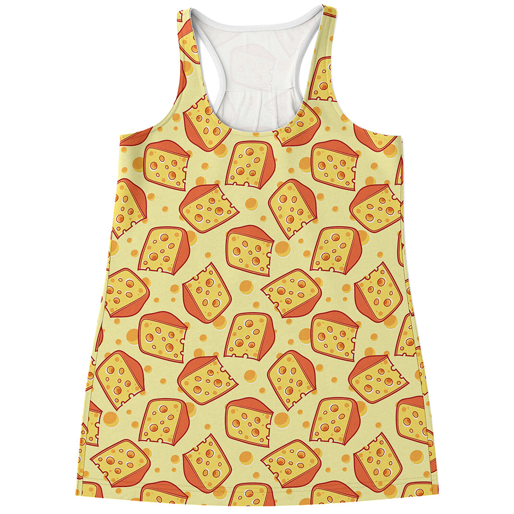 Slice Of Cheese Pattern Print Women's Racerback Tank Top