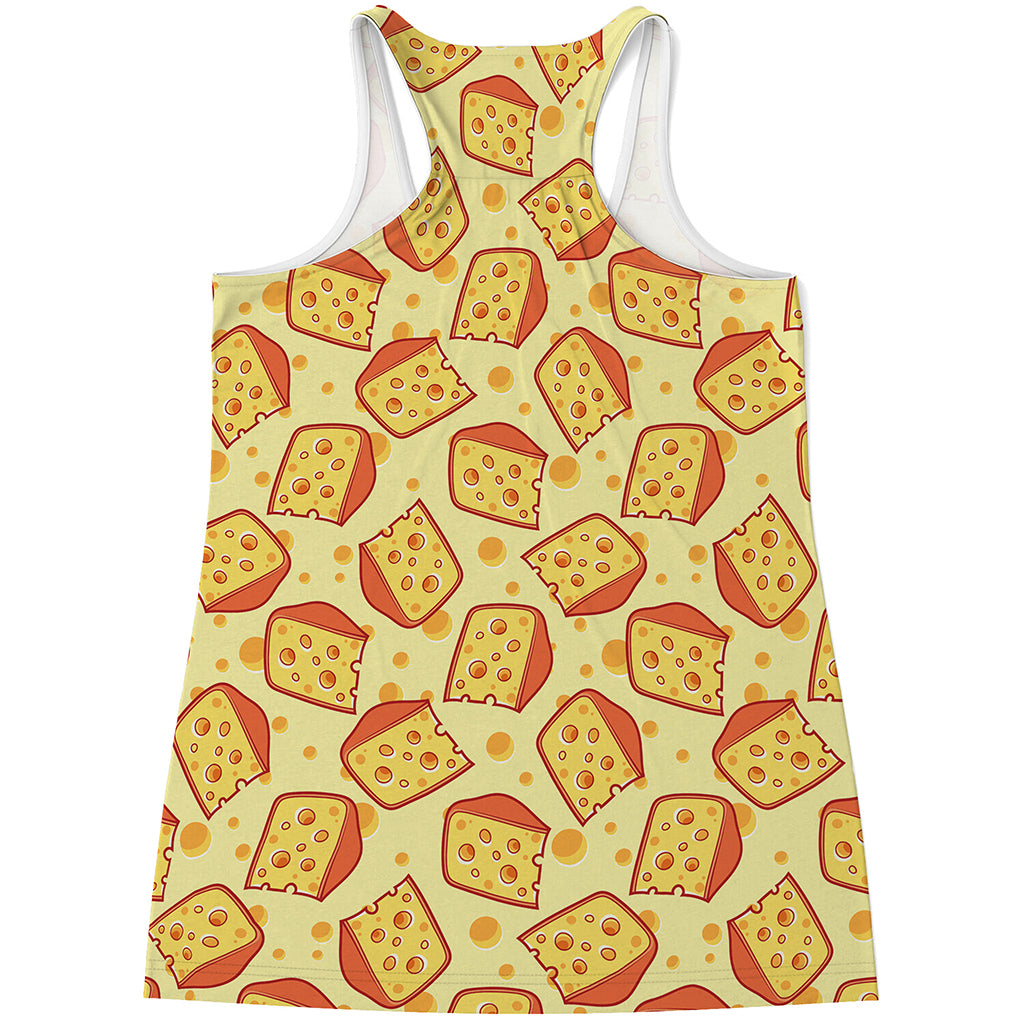 Slice Of Cheese Pattern Print Women's Racerback Tank Top