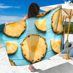 Sliced Pineapple Print Beach Sarong Wrap