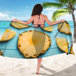 Sliced Pineapple Print Beach Sarong Wrap