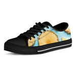 Sliced Pineapple Print Black Low Top Shoes
