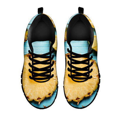 Sliced Pineapple Print Black Sneakers
