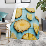 Sliced Pineapple Print Blanket