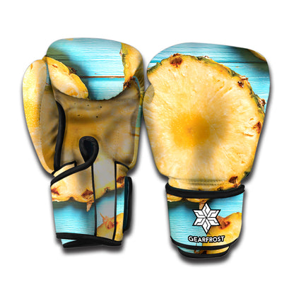 Sliced Pineapple Print Boxing Gloves