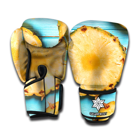 Sliced Pineapple Print Boxing Gloves