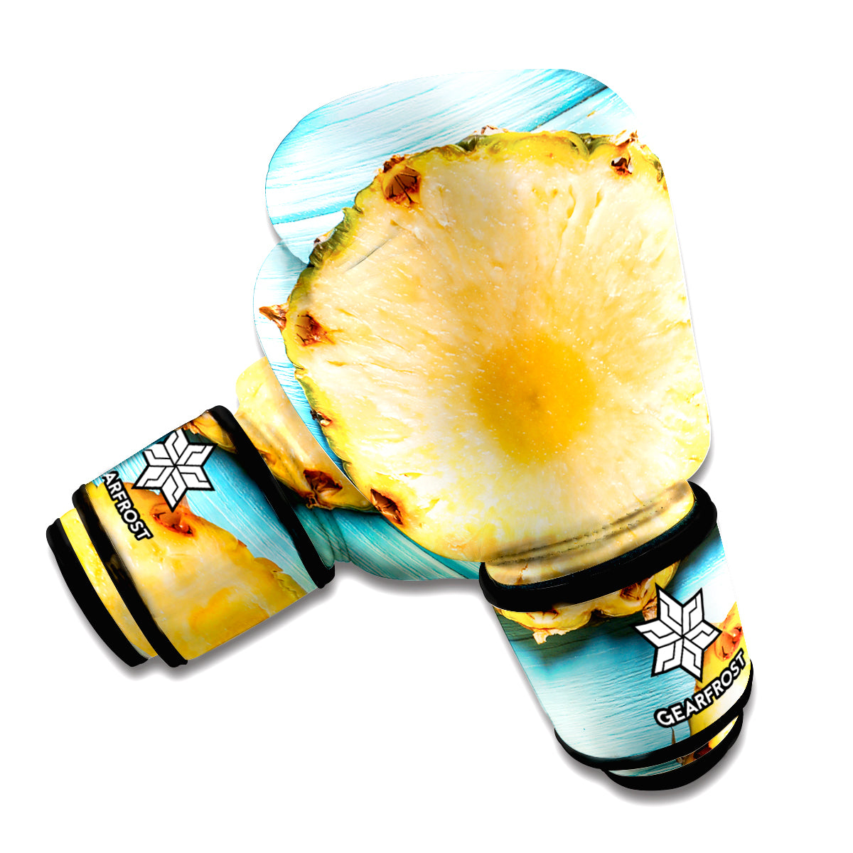 Sliced Pineapple Print Boxing Gloves